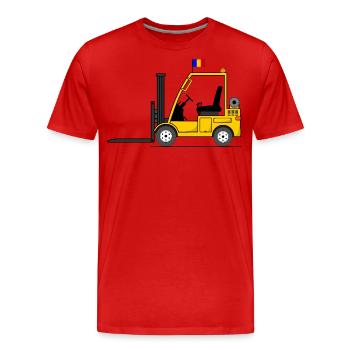 Forklift Romania Flag - Men's Premium Organic T-Shirt - red - Front - Damien (186cm)
