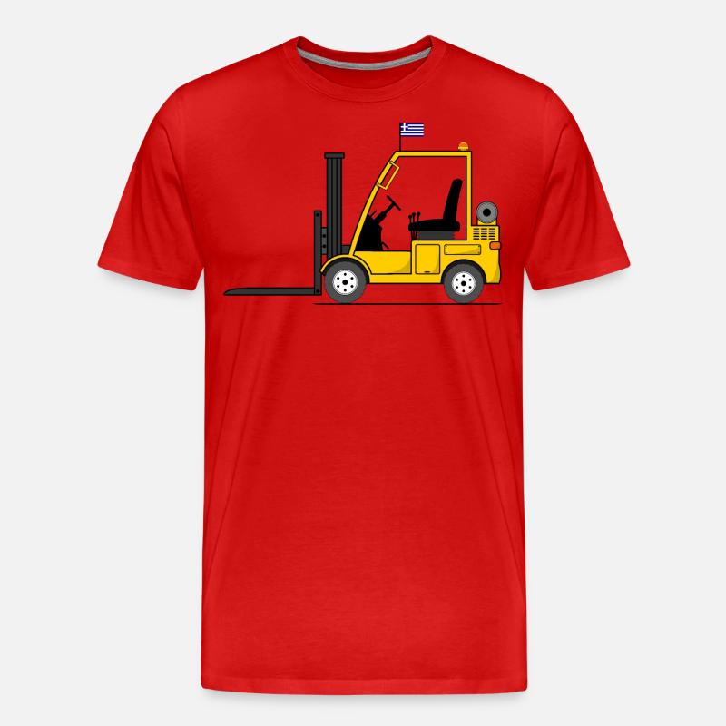 Chariot élévateur Grèce Drapeau - T-shirt bio Premium Homme - rouge