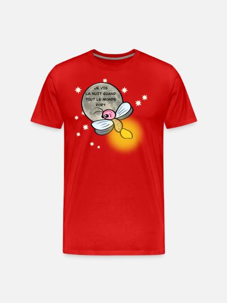 Je vis la nuit - T-shirt bio Premium Homme - rouge