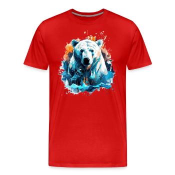 Polar bear - Men's Premium Organic T-Shirt - red - Front - Damien (186cm)