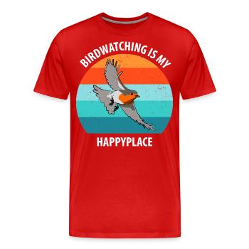 Vogelbeobachtung Vögel Beobachten Birding Vogel - Männer Premium Bio T-Shirt - Rot - Vorne - Damien (186cm)