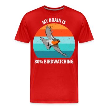 Vogelbeobachtung Vögel Beobachten Birding Vogel - Männer Premium Bio T-Shirt - Rot - Vorne - Damien (186cm)