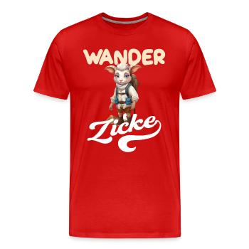 Wandern Ziege Wanderung Natur Frauen Meckern - Männer Premium Bio T-Shirt - Rot - Vorne - Damien (186cm)