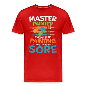 Master Painter I've Master Painting - Männer Premium Bio T-Shirt - Rot - Vorne - Damien (186cm)