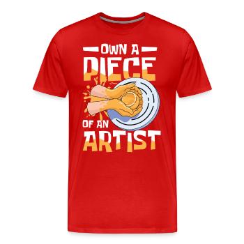 Own A Piece Of A Artist - Männer Premium Bio T-Shirt - Rot - Vorne - Damien (186cm)
