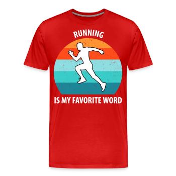 Floorball, Floorball, Hockey sur gazon, Hockey en salle - T-shirt bio Premium Homme - rouge - Devant - Damien (186cm)
