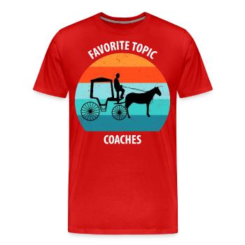 Calèche de cocher Calèche tirée par des chevaux Calèche - T-shirt bio Premium Homme - rouge - Devant - Damien (186cm)