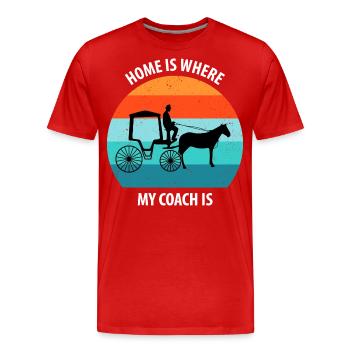 Calèche de cocher Calèche tirée par des chevaux Calèche - T-shirt bio Premium Homme - rouge - Devant - Damien (186cm)