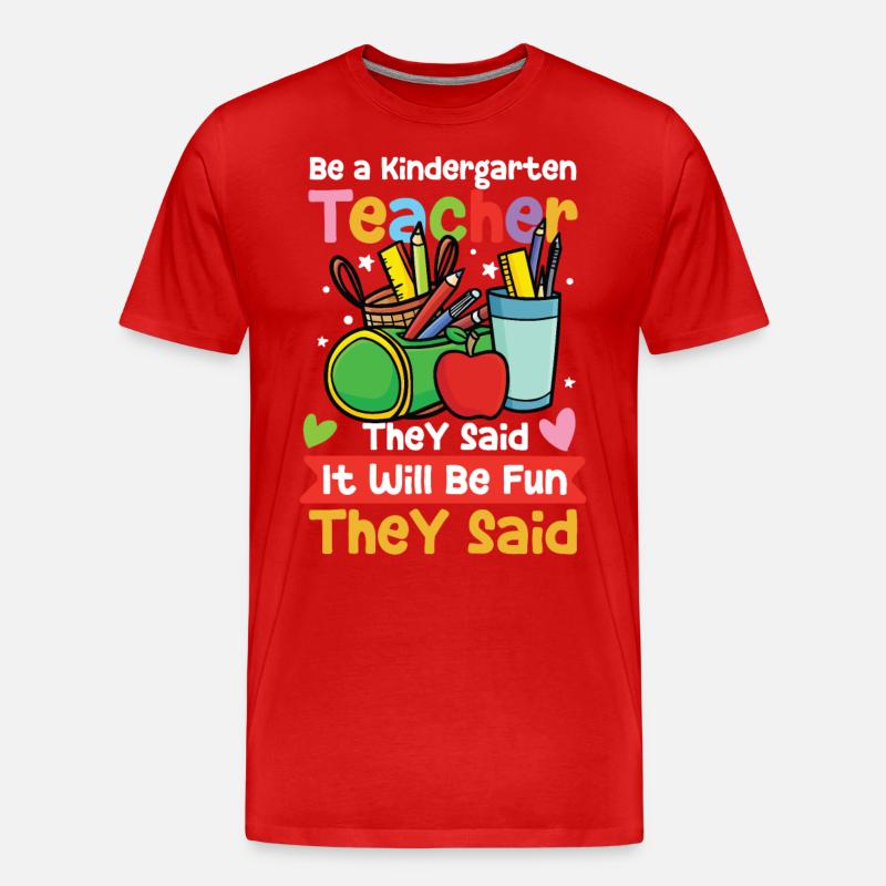 Be A Kindergarten Teacher - Männer Premium Bio T-Shirt - Rot