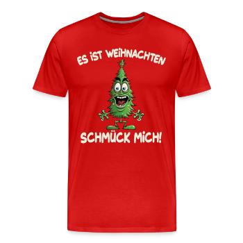 Es ist Weihnachten Schmück mich - Männer Premium Bio T-Shirt - Rot - Vorne - Damien (186cm)