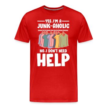 Yes I'm Junk-Ahoic No I Don't Need Help für - Männer Premium Bio T-Shirt - Rot - Vorne - Damien (186cm)