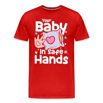 Your Baby In Sage Hands - Männer Premium Bio T-Shirt - Rot - Vorne - Damien (186cm)