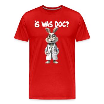 Doktor Hase Is was Doc für einen Arzt Doktor - Männer Premium Bio T-Shirt - Rot - Vorne - Damien (186cm)