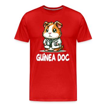 Doktor Meerschweinchen Guinea Doc - Männer Premium Bio T-Shirt - Rot - Vorne - Damien (186cm)