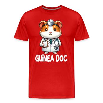 Doktor Meerschweinchen - Männer Premium Bio T-Shirt - Rot - Vorne - Damien (186cm)