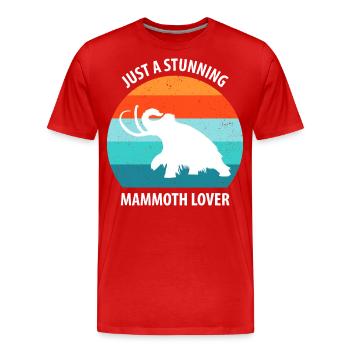 Drôle de mammouth de l’âge de pierre de l’âge de glace Design préhistorique - T-shirt bio Premium Homme - rouge - Devant - Damien (186cm)