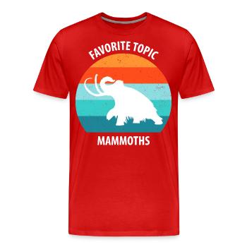 Drôle de mammouth de l’âge de pierre de l’âge de glace Design préhistorique - T-shirt bio Premium Homme - rouge - Devant - Damien (186cm)