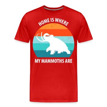 Drôle de mammouth de l’âge de pierre de l’âge de glace Design préhistorique - T-shirt bio Premium Homme - rouge - Devant - Damien (186cm)