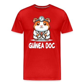 Doktor Meerschweinchen Guinea Doc - Männer Premium Bio T-Shirt - Rot - Vorne - Damien (186cm)