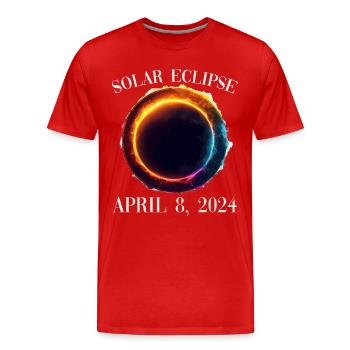 Sonnenfinsternis 8. April 2024 - Männer Premium Bio T-Shirt - Rot - Vorne - Damien (186cm)
