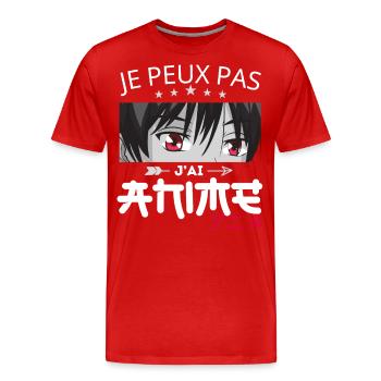 Je Peux Pas J'ai anime - otaku japonais manga - T-shirt bio Premium Homme - rouge - Devant - Damien (186cm)