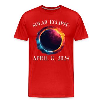 Sonnenfinsternis 8. April 2024 - Männer Premium Bio T-Shirt - Rot - Vorne - Damien (186cm)