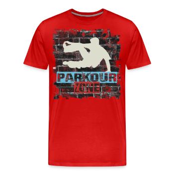 Parkour - Männer Premium Bio T-Shirt - Rot - Vorne - Damien (186cm)