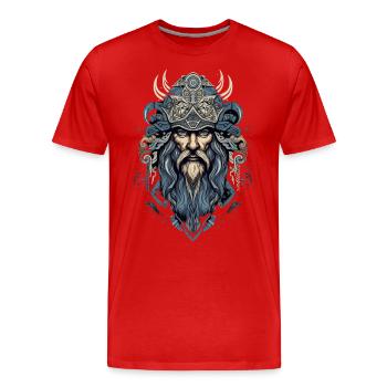 Wikinger für einen Wikinger und Wikinger Fan - Männer Premium Bio T-Shirt - Rot - Vorne - Damien (186cm)