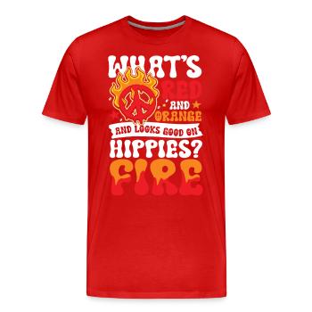 Hippies Fire für einen Hippie - Männer Premium Bio T-Shirt - Rot - Vorne - Damien (186cm)