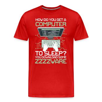 How Do You Get A Computer To Sleep You Download - Männer Premium Bio T-Shirt - Rot - Vorne - Damien (186cm)
