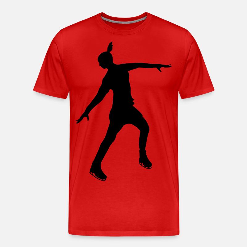 Eiskunstläuferin in stabiler Pose - Männer Premium Bio T-Shirt - Rot