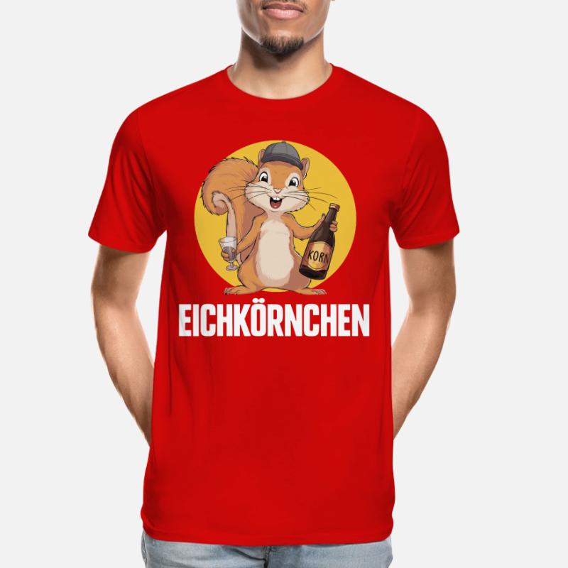 Eichkörnchen Eichhörnchen mit Korn Männer Premium Bio T-Shirt