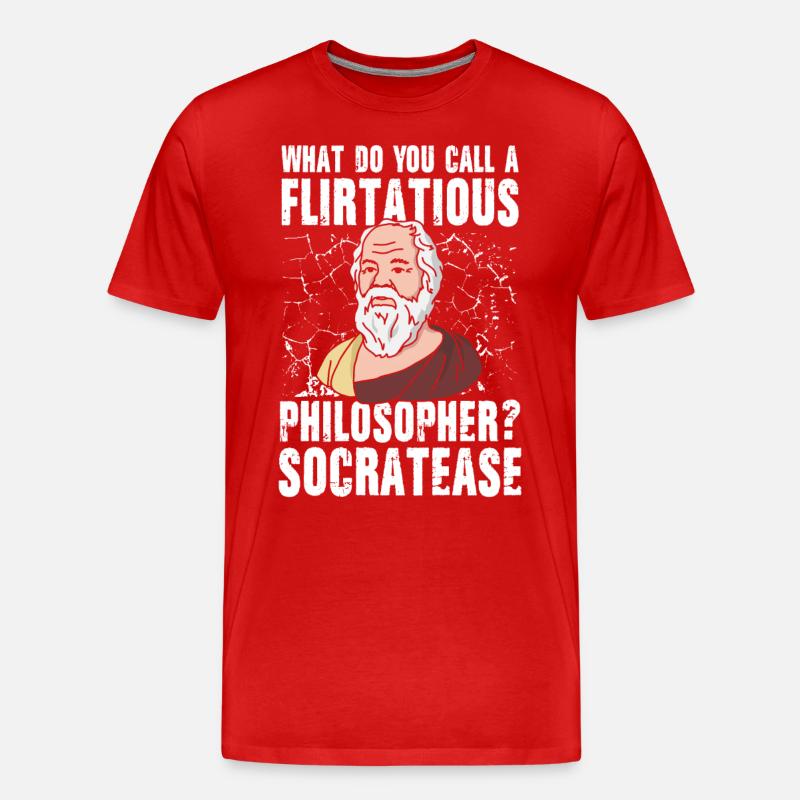 Flirtatious Philosopher Socratease - Männer Premium Bio T-Shirt - Rot