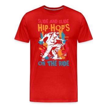 Slide and Glide Hip Hop's On The Ride - Männer Premium Bio T-Shirt - Rot - Vorne - Damien (186cm)