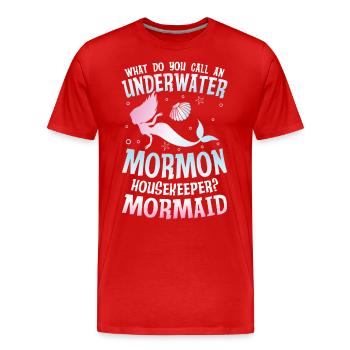 Underwater Mormon Housekeeper Mormaid für einen - Männer Premium Bio T-Shirt - Rot - Vorne - Damien (186cm)