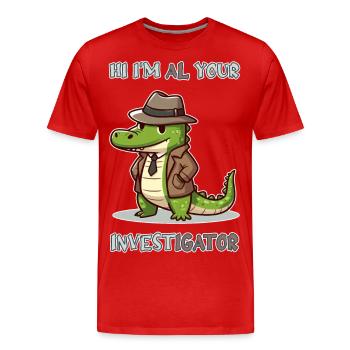 Hi, I'm Al your Investigator - Männer Premium Bio T-Shirt - Rot - Vorne - Damien (186cm)