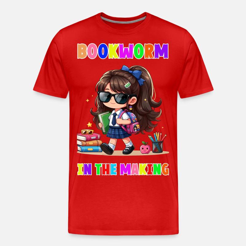 Bookworm in making - Männer Premium Bio T-Shirt - Rot