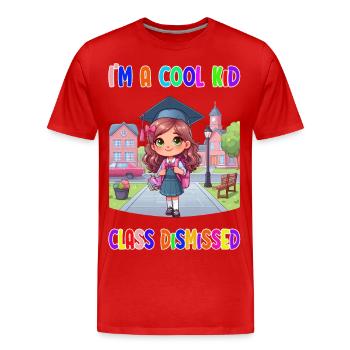 Je suis un gamin cool – classe rejetée - T-shirt bio Premium Homme - rouge - Devant - Damien (186cm)