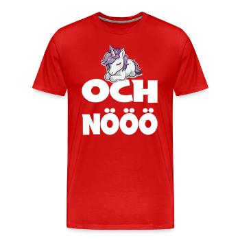 Och Nö Einhorn Keine Lust Faul Lustlos - Männer Premium Bio T-Shirt - Rot - Vorne - Damien (186cm)