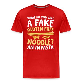 Fake gluten freenoodle An Impasta - Männer Premium Bio T-Shirt - Rot - Vorne - Damien (186cm)