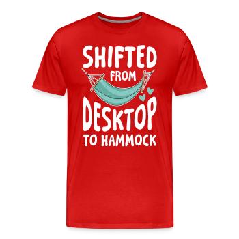 Rente Ruhestand Shifted From Desktop To Hammock - Männer Premium Bio T-Shirt - Rot - Vorne - Damien (186cm)
