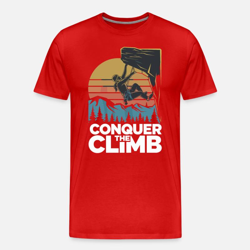 Conquer The Climb - Männer Premium Bio T-Shirt - Rot
