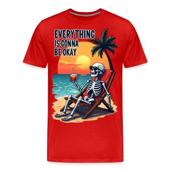 Tout va bien se passer - T-shirt bio Premium Homme - rouge - Devant - Damien (186cm)