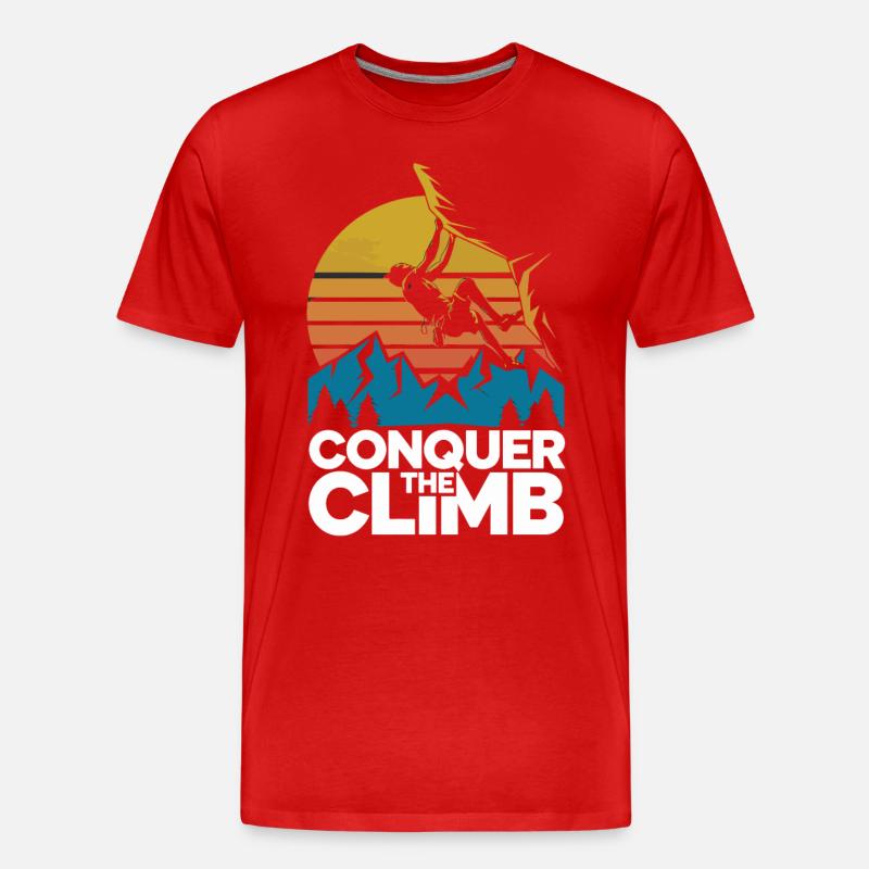 Conquer The Climb - Männer Premium Bio T-Shirt - Rot