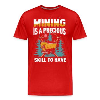 Mining Is A Precious Skill To Have - Männer Premium Bio T-Shirt - Rot - Vorne - Damien (186cm)