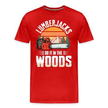 Bûcherons Faites-le dans les bois - T-shirt bio Premium Homme - rouge - Devant - Damien (186cm)