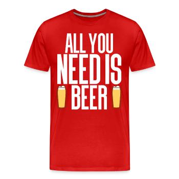 Beer - Men's Premium Organic T-Shirt - red - Front - Damien (186cm)