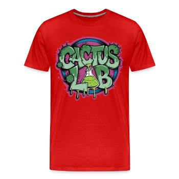 Cactus Labor Chemie Kreativität Entfalten - Männer Premium Bio T-Shirt - Rot - Vorne - Damien (186cm)