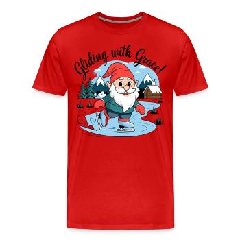 Glisser avec grâce ISkating Dwarf Art - T-shirt bio Premium Homme - rouge - Devant - Damien (186cm)