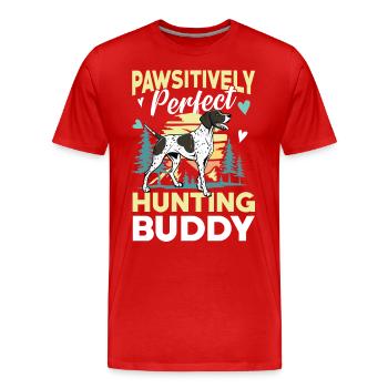 Les chasseurs de canards tirent des charges plus lourdes - T-shirt bio Premium Homme - rouge - Devant - Damien (186cm)